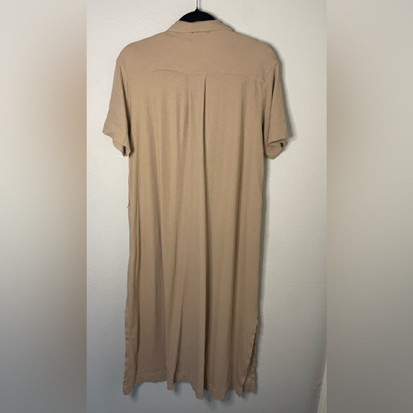 ATM Anthony Thomas Melillo Sz Large Button Front Short Sleeve Polo Shirt Dress - Picture 2 of 9